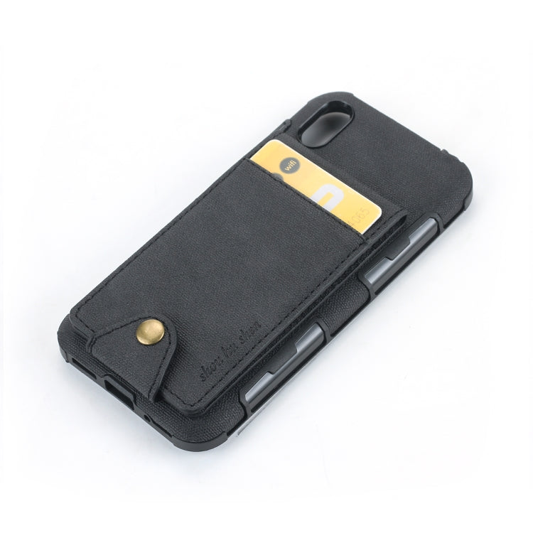 For Huawei Y5 (2019) Cloth Texture + TPU Shockproof Protective Case with Vertical Flip Card Slots