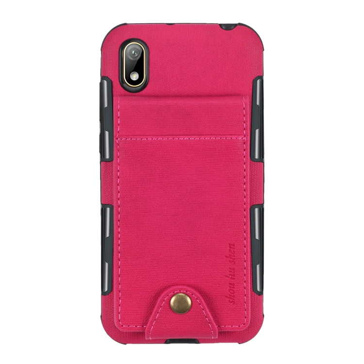 For Huawei Y5 (2019) Cloth Texture + TPU Shockproof Protective Case with Vertical Flip Card Slots
