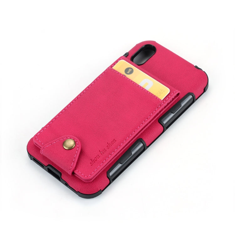 For Huawei Y5 (2019) Cloth Texture + TPU Shockproof Protective Case with Vertical Flip Card Slots