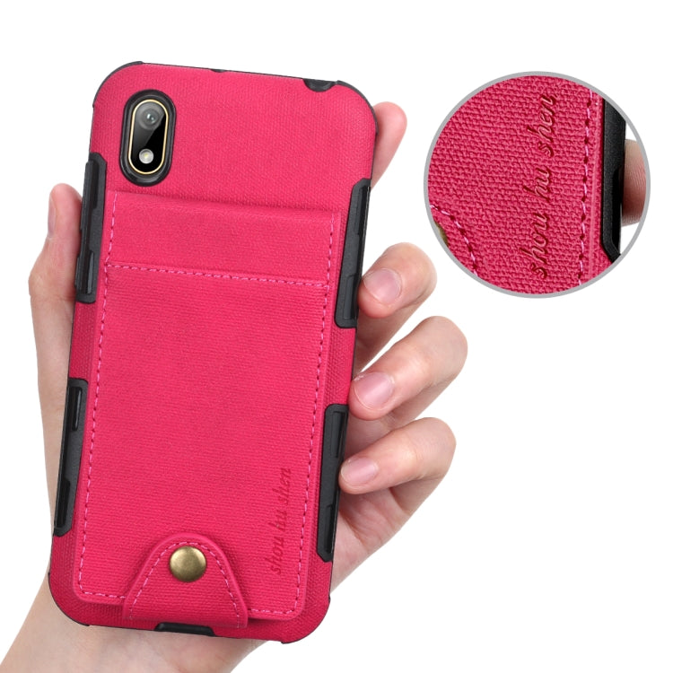 For Huawei Y5 (2019) Cloth Texture + TPU Shockproof Protective Case with Vertical Flip Card Slots