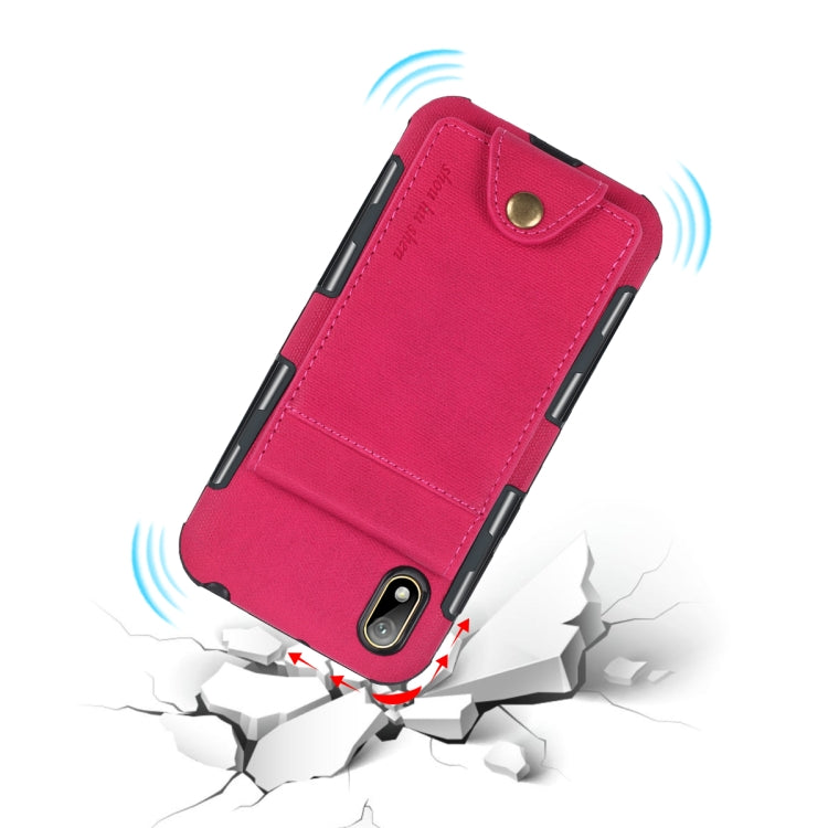 For Huawei Y5 (2019) Cloth Texture + TPU Shockproof Protective Case with Vertical Flip Card Slots