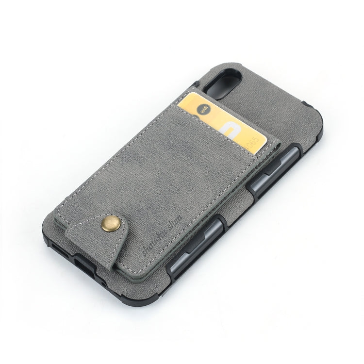 For Huawei Y5 (2019) Cloth Texture + TPU Shockproof Protective Case with Vertical Flip Card Slots