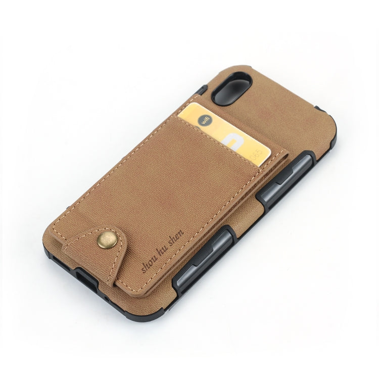 For Huawei Y5 (2019) Cloth Texture + TPU Shockproof Protective Case with Vertical Flip Card Slots