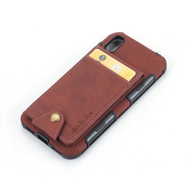 For Huawei Y5 (2019) Cloth Texture + TPU Shockproof Protective Case with Vertical Flip Card Slots