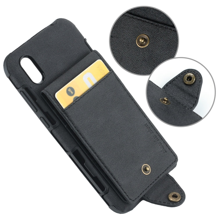 For Huawei Y5 (2019) Cloth Texture + TPU Shockproof Protective Case with Vertical Flip Card Slots