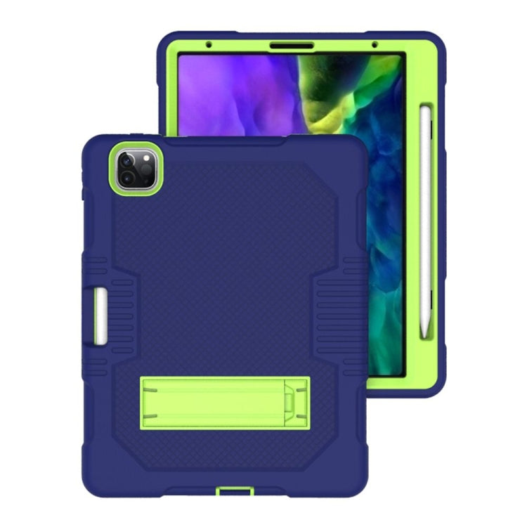 For iPad Pro 12.9 inch (2018/2020) Contrast Color Robot Shockproof Silicone + PC Protective Tablet Case with Holder