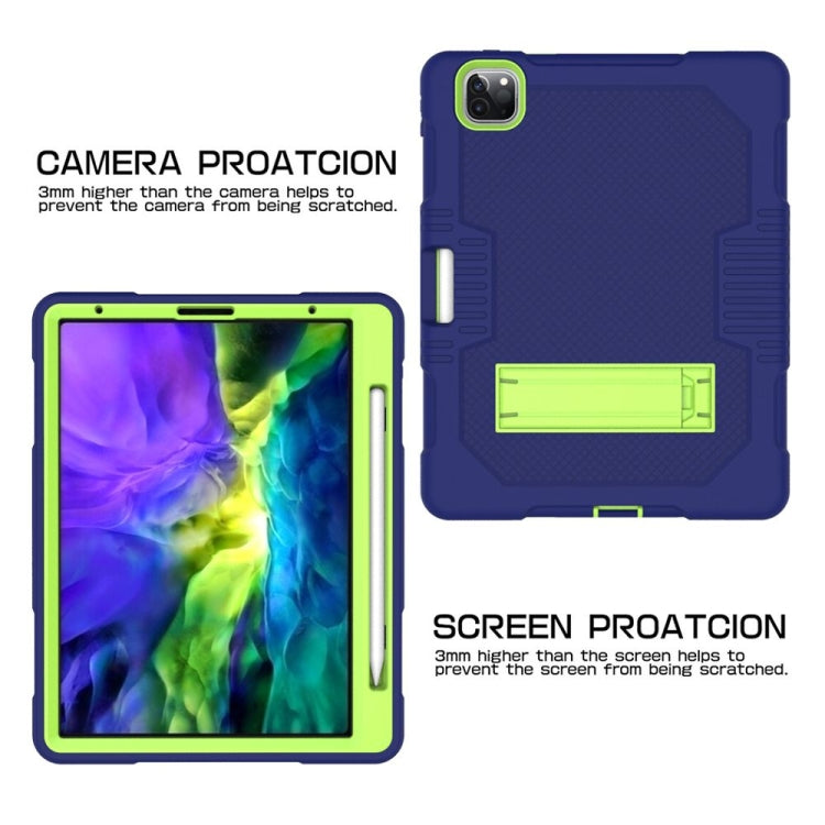 For iPad Pro 12.9 inch (2018/2020) Contrast Color Robot Shockproof Silicone + PC Protective Tablet Case with Holder