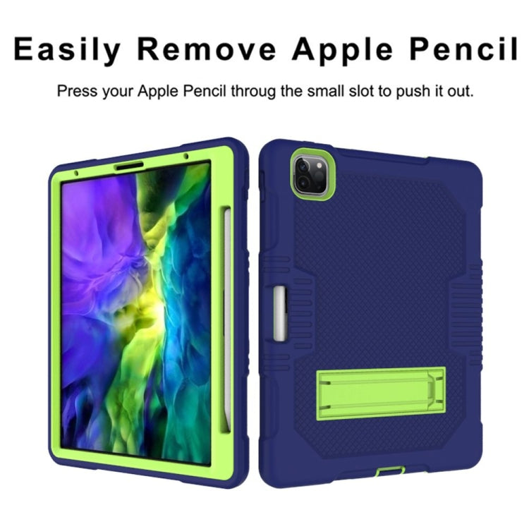 For iPad Pro 12.9 inch (2018/2020) Contrast Color Robot Shockproof Silicone + PC Protective Tablet Case with Holder