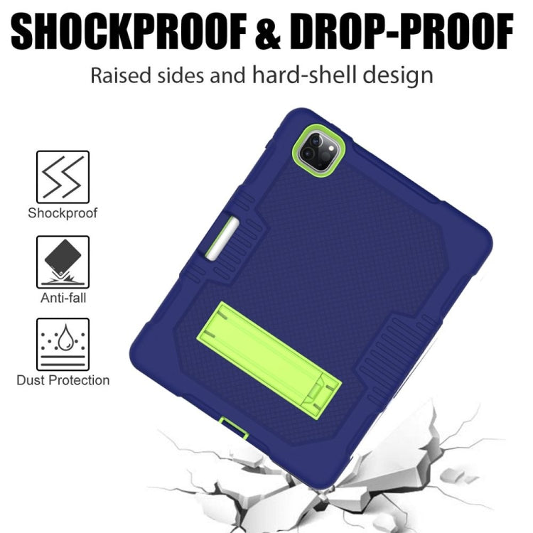 For iPad Pro 12.9 inch (2018/2020) Contrast Color Robot Shockproof Silicone + PC Protective Tablet Case with Holder