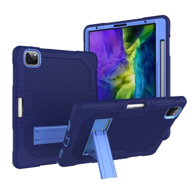 For iPad Pro 12.9 inch (2018/2020) Contrast Color Robot Shockproof Silicone + PC Protective Tablet Case with Holder