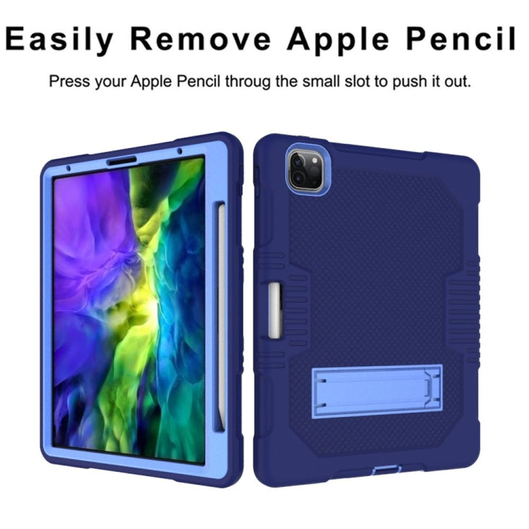 For iPad Pro 12.9 inch (2018/2020) Contrast Color Robot Shockproof Silicone + PC Protective Tablet Case with Holder