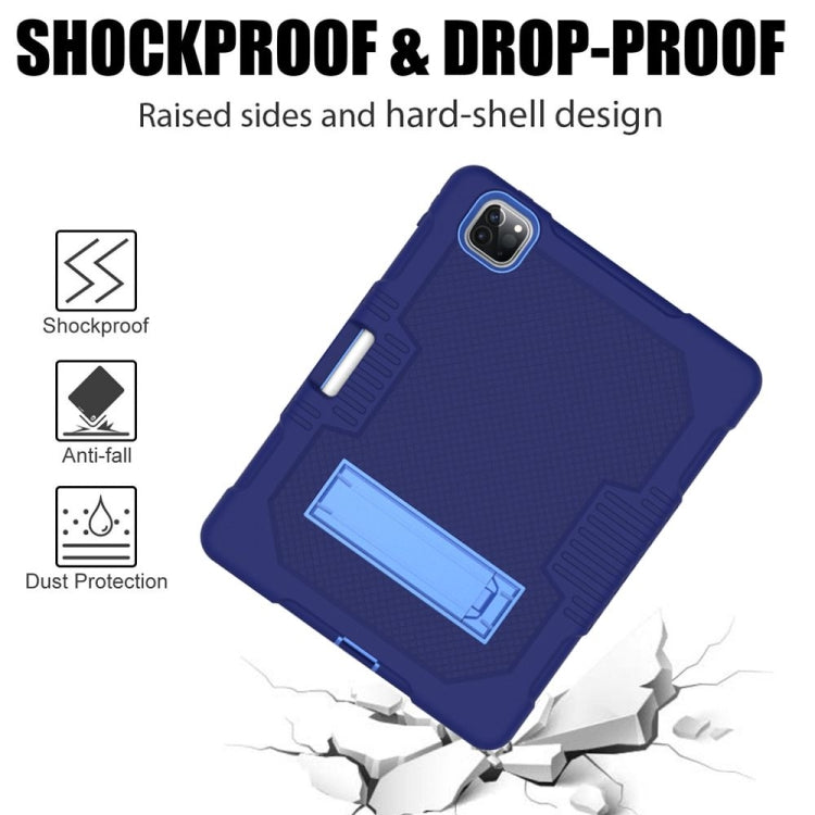 For iPad Pro 12.9 inch (2018/2020) Contrast Color Robot Shockproof Silicone + PC Protective Tablet Case with Holder