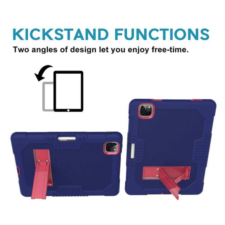 For iPad Pro 12.9 inch (2018/2020) Contrast Color Robot Shockproof Silicone + PC Protective Tablet Case with Holder