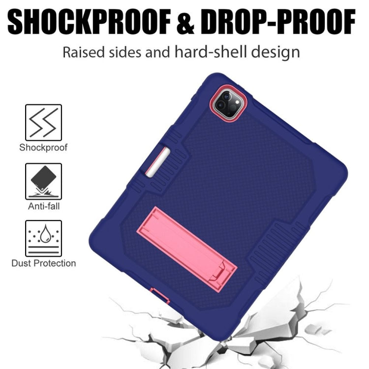 For iPad Pro 12.9 inch (2018/2020) Contrast Color Robot Shockproof Silicone + PC Protective Tablet Case with Holder