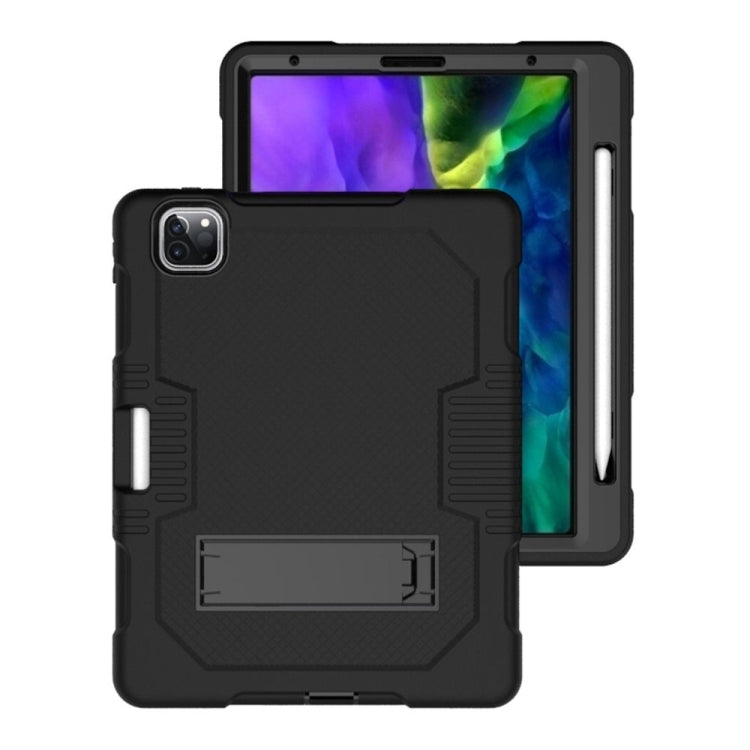 For iPad Pro 12.9 inch (2018/2020) Contrast Color Robot Shockproof Silicone + PC Protective Tablet Case with Holder