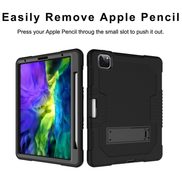 For iPad Pro 12.9 inch (2018/2020) Contrast Color Robot Shockproof Silicone + PC Protective Tablet Case with Holder