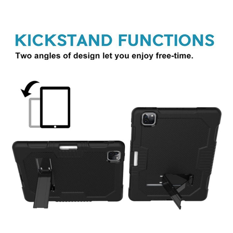 For iPad Pro 12.9 inch (2018/2020) Contrast Color Robot Shockproof Silicone + PC Protective Tablet Case with Holder