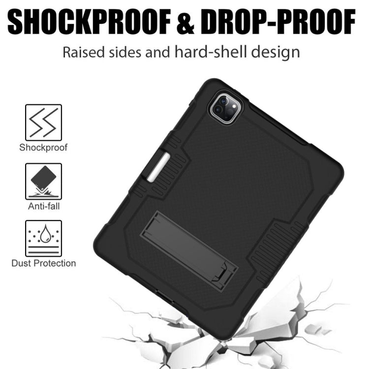 For iPad Pro 12.9 inch (2018/2020) Contrast Color Robot Shockproof Silicone + PC Protective Tablet Case with Holder