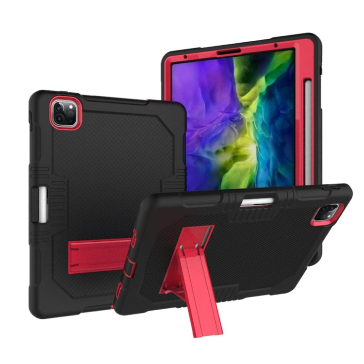 For iPad Pro 12.9 inch (2018/2020) Contrast Color Robot Shockproof Silicone + PC Protective Tablet Case with Holder