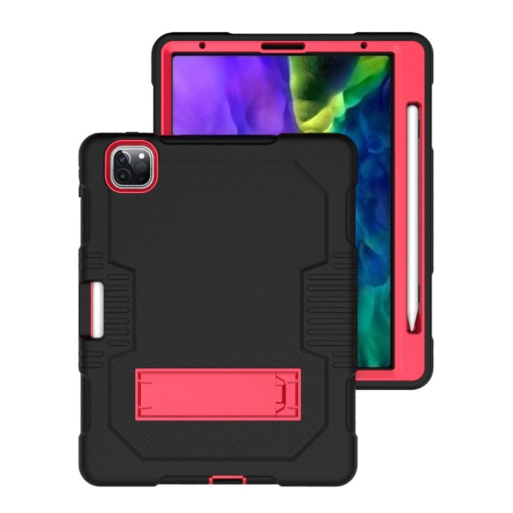 For iPad Pro 12.9 inch (2018/2020) Contrast Color Robot Shockproof Silicone + PC Protective Tablet Case with Holder