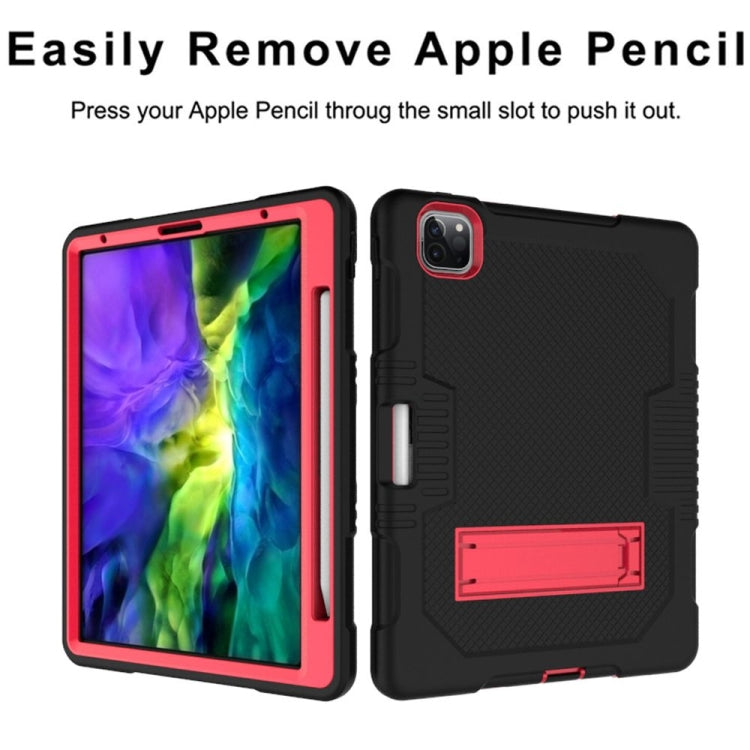 For iPad Pro 12.9 inch (2018/2020) Contrast Color Robot Shockproof Silicone + PC Protective Tablet Case with Holder