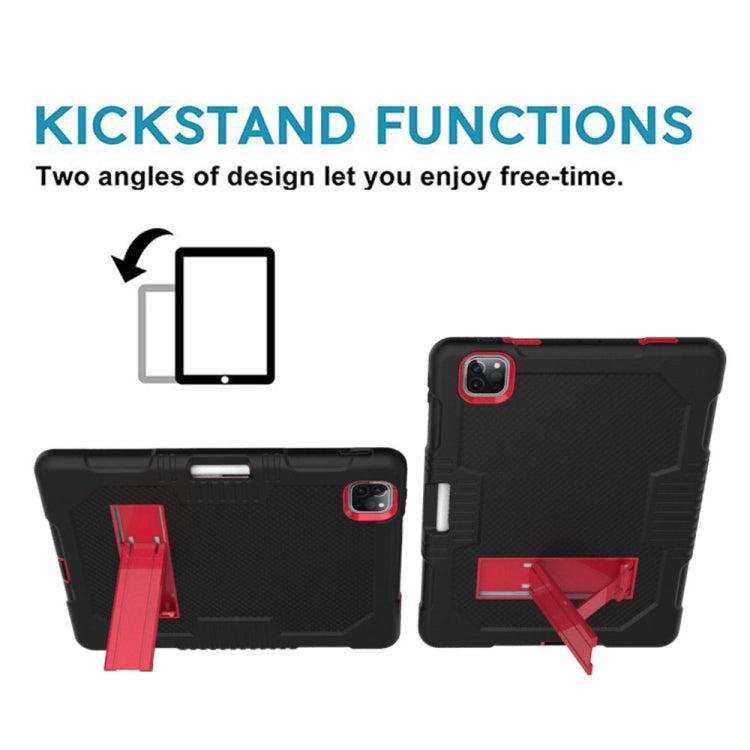 For iPad Pro 12.9 inch (2018/2020) Contrast Color Robot Shockproof Silicone + PC Protective Tablet Case with Holder