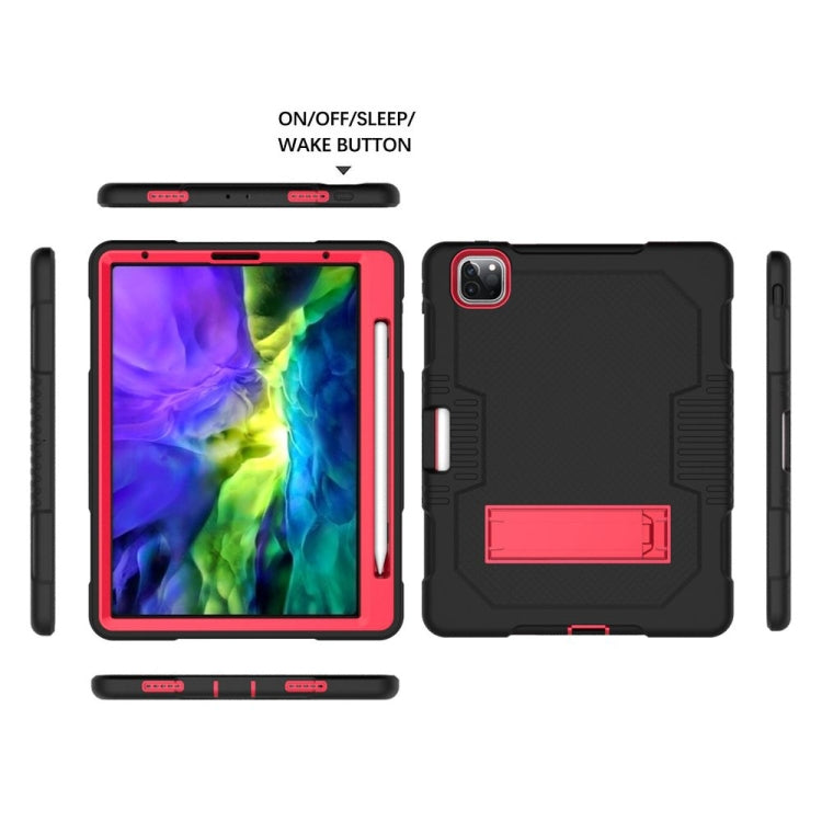 For iPad Pro 12.9 inch (2018/2020) Contrast Color Robot Shockproof Silicone + PC Protective Tablet Case with Holder