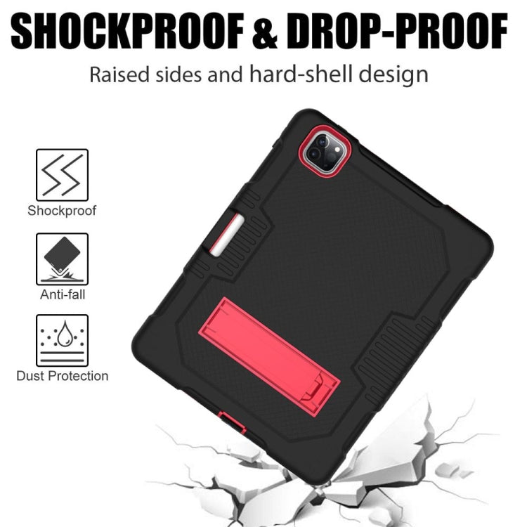 For iPad Pro 12.9 inch (2018/2020) Contrast Color Robot Shockproof Silicone + PC Protective Tablet Case with Holder