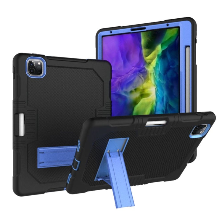 For iPad Pro 12.9 inch (2018/2020) Contrast Color Robot Shockproof Silicone + PC Protective Tablet Case with Holder