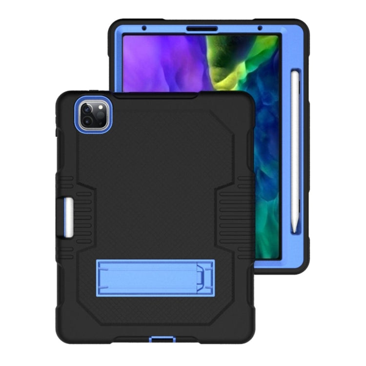 For iPad Pro 12.9 inch (2018/2020) Contrast Color Robot Shockproof Silicone + PC Protective Tablet Case with Holder