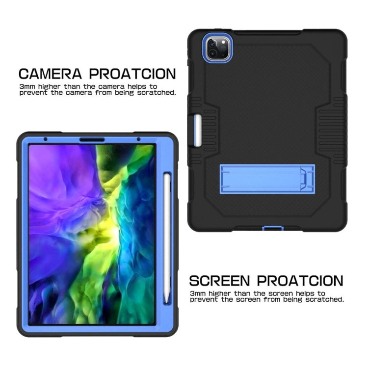 For iPad Pro 12.9 inch (2018/2020) Contrast Color Robot Shockproof Silicone + PC Protective Tablet Case with Holder