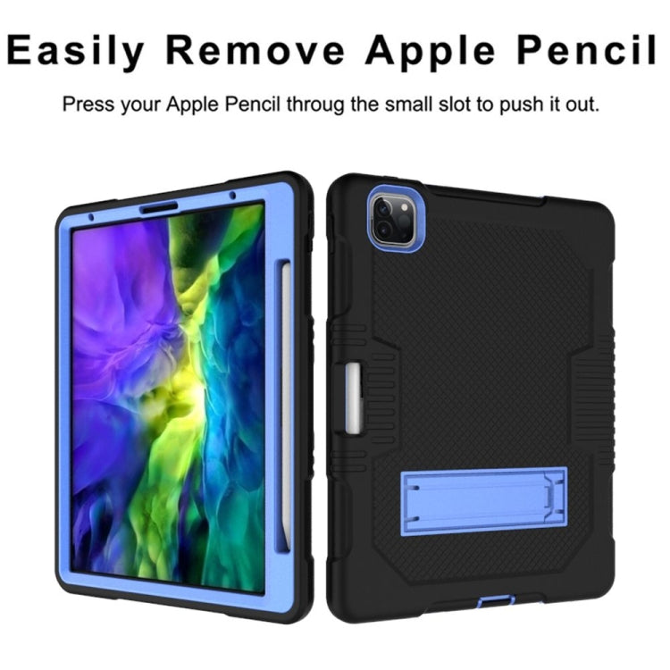 For iPad Pro 12.9 inch (2018/2020) Contrast Color Robot Shockproof Silicone + PC Protective Tablet Case with Holder