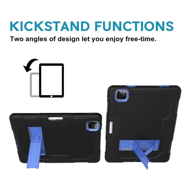 For iPad Pro 12.9 inch (2018/2020) Contrast Color Robot Shockproof Silicone + PC Protective Tablet Case with Holder