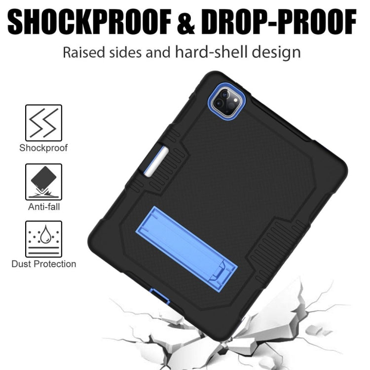 For iPad Pro 12.9 inch (2018/2020) Contrast Color Robot Shockproof Silicone + PC Protective Tablet Case with Holder