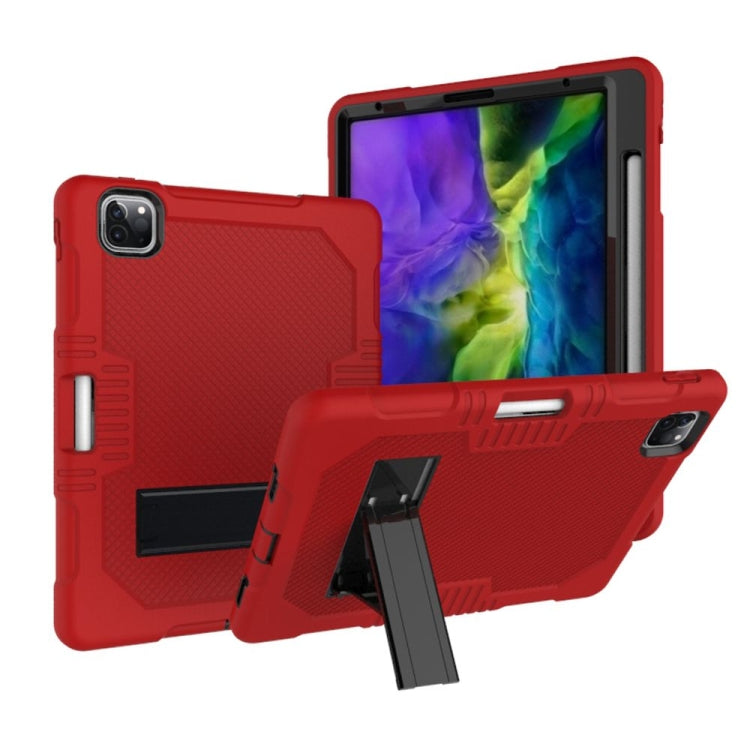 For iPad Pro 12.9 inch (2018/2020) Contrast Color Robot Shockproof Silicone + PC Protective Tablet Case with Holder