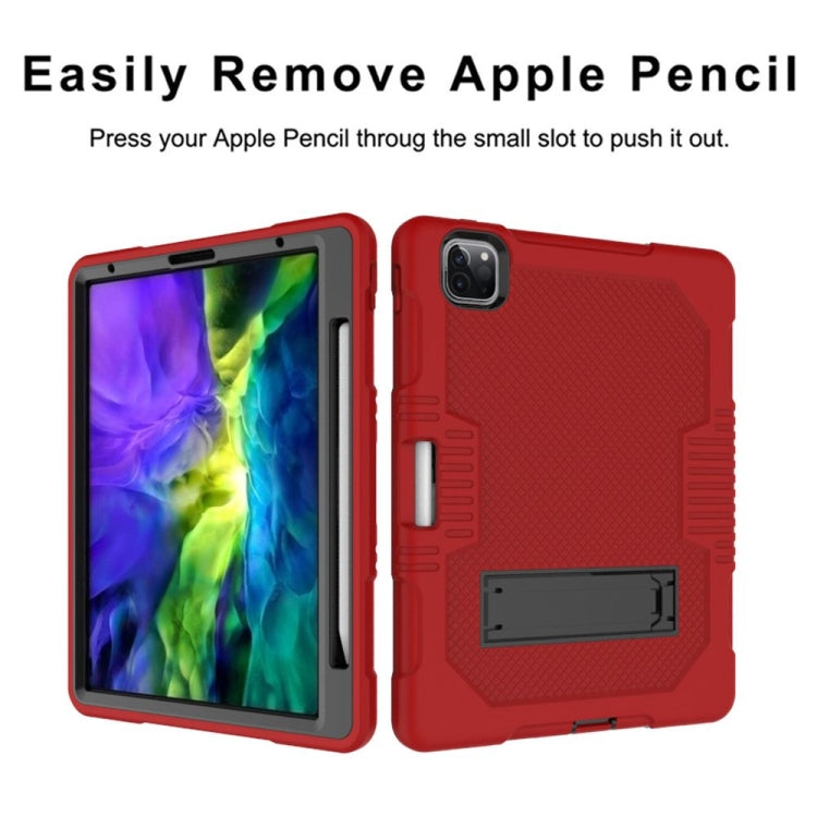 For iPad Pro 12.9 inch (2018/2020) Contrast Color Robot Shockproof Silicone + PC Protective Tablet Case with Holder