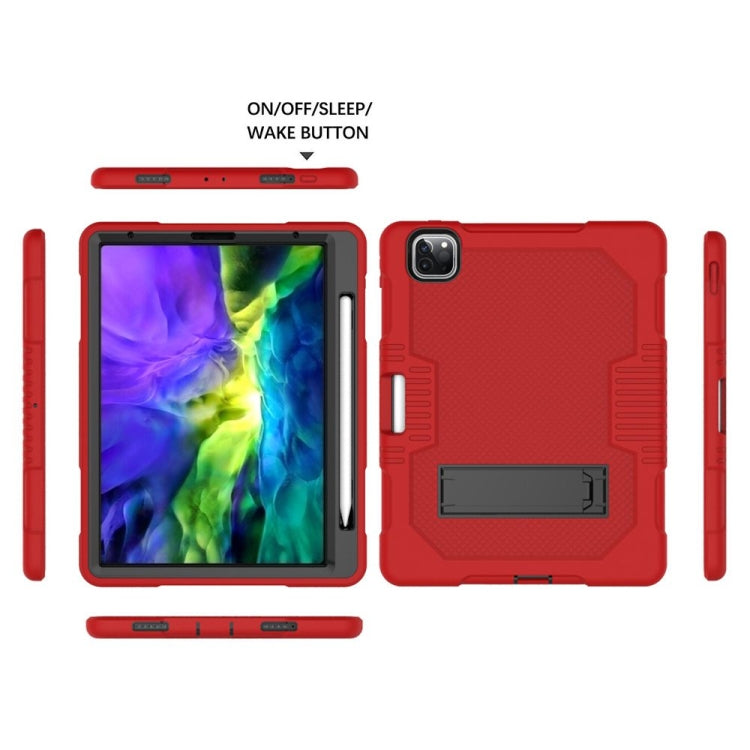 For iPad Pro 12.9 inch (2018/2020) Contrast Color Robot Shockproof Silicone + PC Protective Tablet Case with Holder