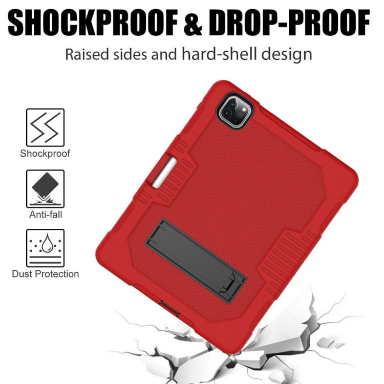 For iPad Pro 12.9 inch (2018/2020) Contrast Color Robot Shockproof Silicone + PC Protective Tablet Case with Holder