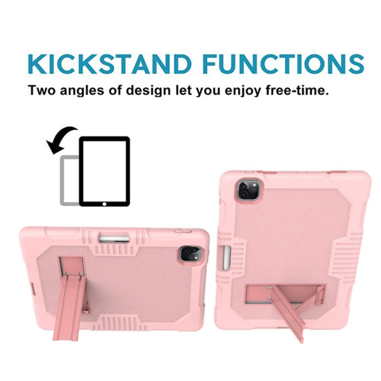 For iPad Pro 12.9 inch (2018/2020) Contrast Color Robot Shockproof Silicone + PC Protective Tablet Case with Holder