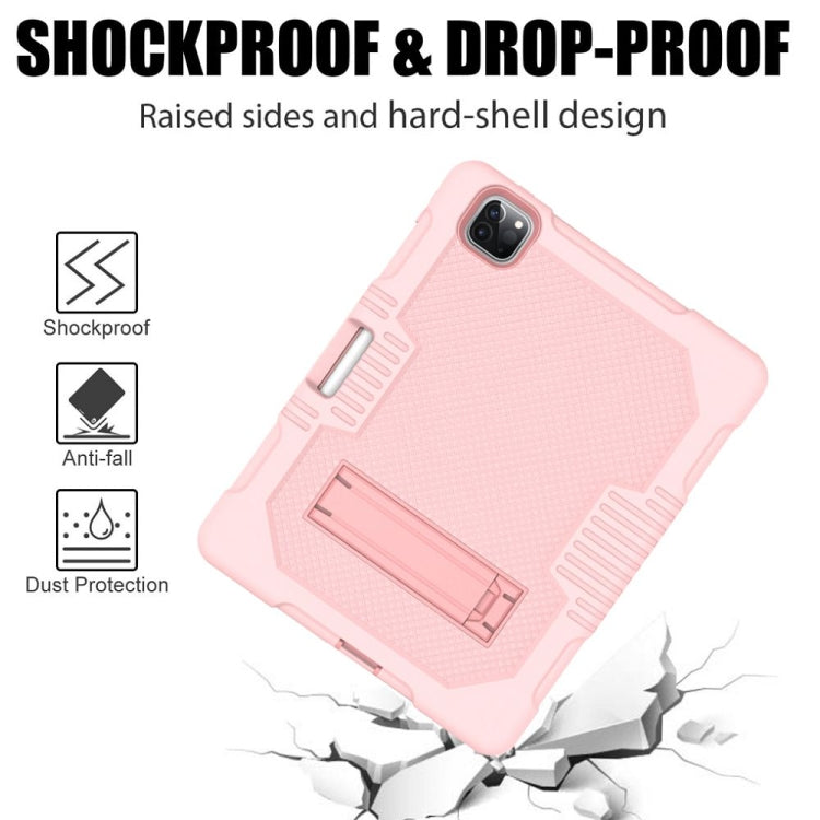 For iPad Pro 12.9 inch (2018/2020) Contrast Color Robot Shockproof Silicone + PC Protective Tablet Case with Holder