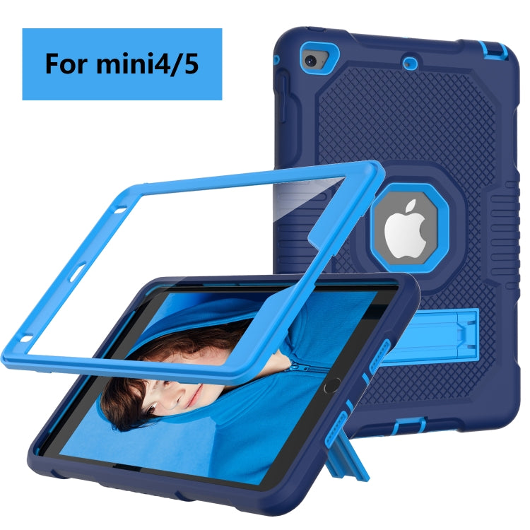 Contrast Color Robot Shockproof Silicone + PC Protective Case with Holder For iPad mini 5 & 4