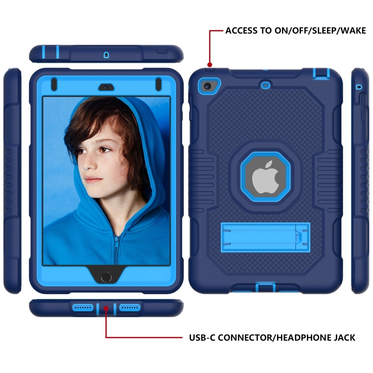 Contrast Color Robot Shockproof Silicone + PC Protective Case with Holder For iPad mini 5 & 4