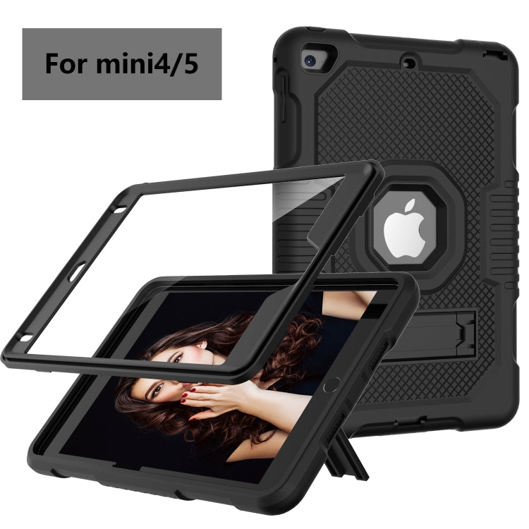 Contrast Color Robot Shockproof Silicone + PC Protective Case with Holder For iPad mini 5 & 4