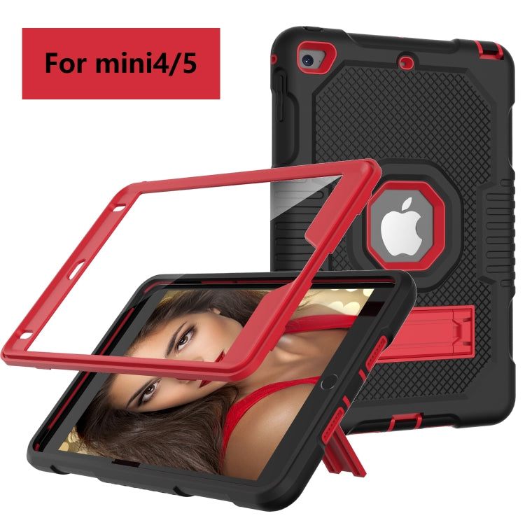 Contrast Color Robot Shockproof Silicone + PC Protective Case with Holder For iPad mini 5 & 4