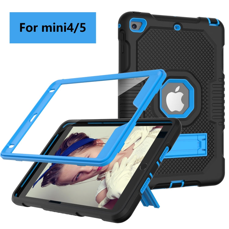 Contrast Color Robot Shockproof Silicone + PC Protective Case with Holder For iPad mini 5 & 4