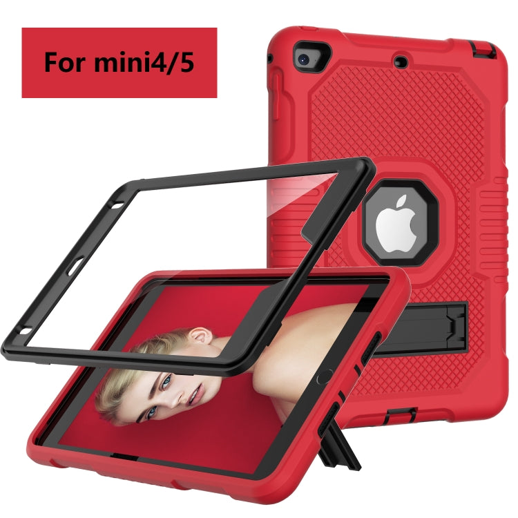 Contrast Color Robot Shockproof Silicone + PC Protective Case with Holder For iPad mini 5 & 4