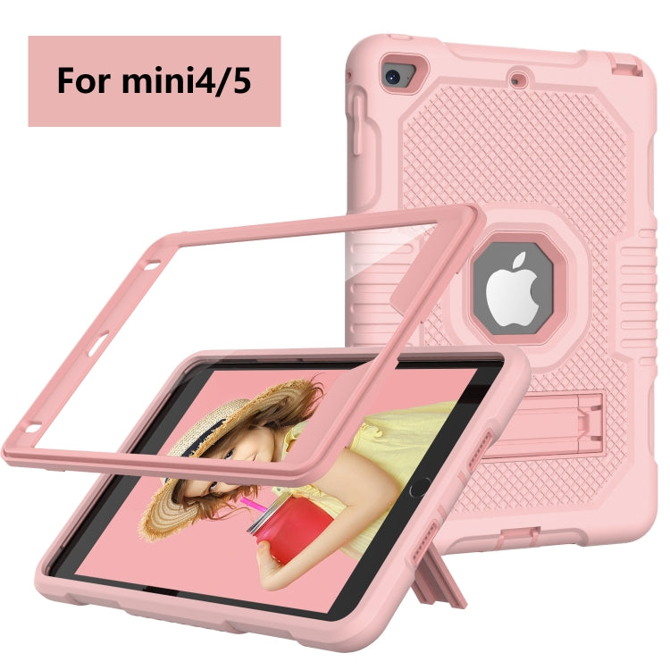 Contrast Color Robot Shockproof Silicone + PC Protective Case with Holder For iPad mini 5 & 4