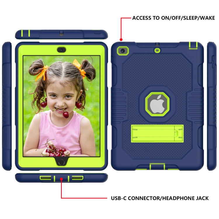 Contrast Color Robot Shockproof Silicone + PC Protective Case with Holder For iPad 9.7 (2017/2018)