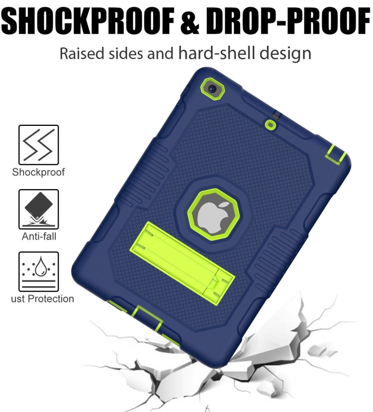 Contrast Color Robot Shockproof Silicone + PC Protective Case with Holder For iPad 9.7 (2017/2018)