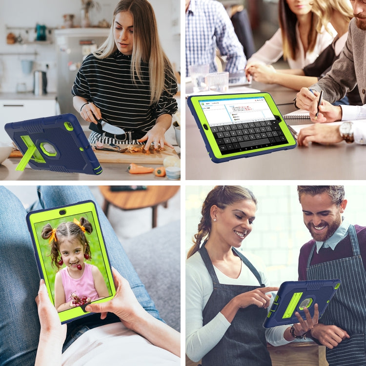 Contrast Color Robot Shockproof Silicone + PC Protective Case with Holder For iPad 9.7 (2017/2018)